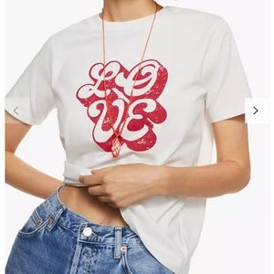Mango Text Love Graphic Print Tee 100% Cotton